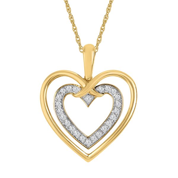 14k Yellow Gold Diamond Pendant