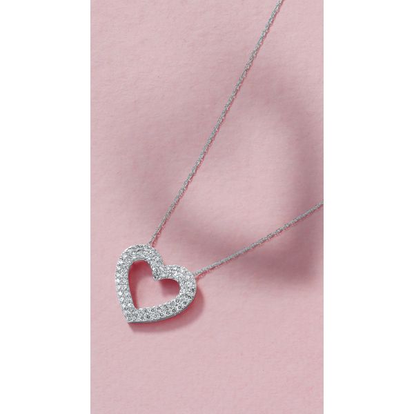 14k White Gold Diamond Pendant - Image 2
