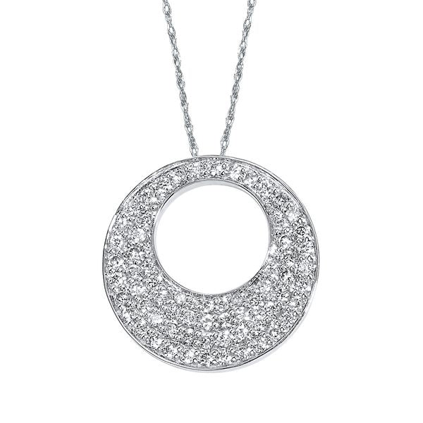 14k White Gold Diamond Pendant