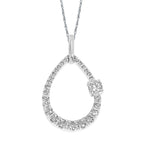 14k White Gold Diamond Pendant