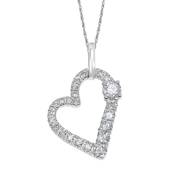 14k White Gold Diamond Pendant