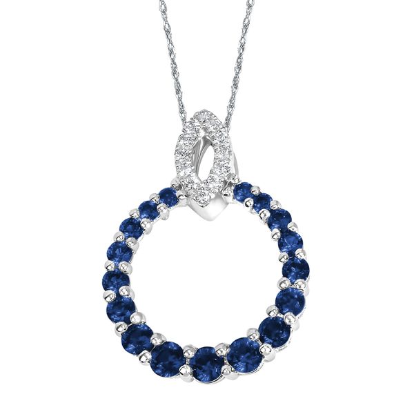 14k White Gold Gemstone Pendant