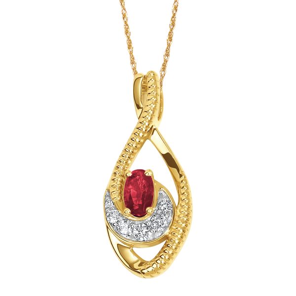 14k Yellow Gold Gemstone Pendant
