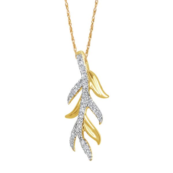 14k Yellow Gold Diamond Pendant