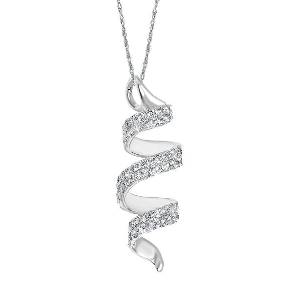 14k White Gold Diamond Pendant