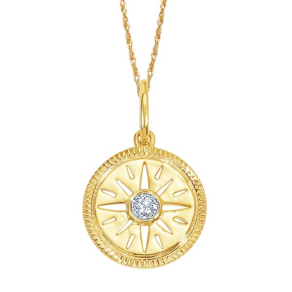 14k Yellow Gold Diamond Pendant