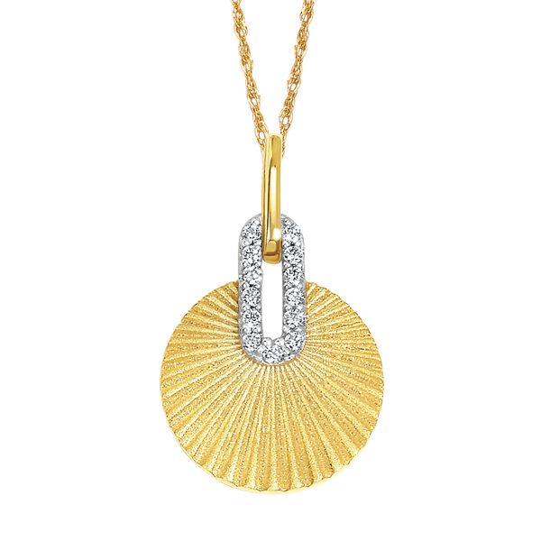 14k Yellow Gold Diamond Pendant