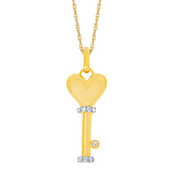 14k Yellow Gold Diamond Pendant