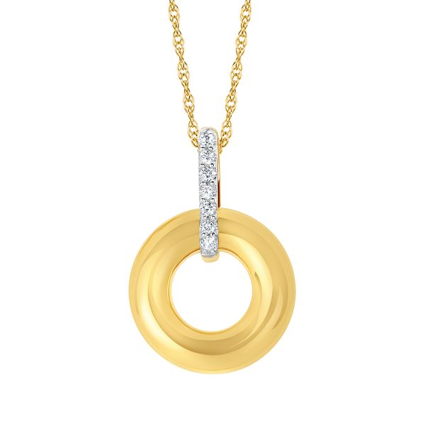 14k Yellow Gold Diamond Pendant