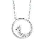 14k White Gold Diamond Pendant