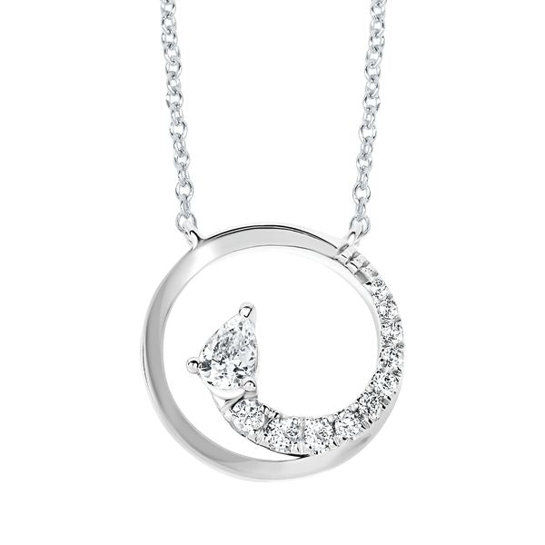 14k White Gold Diamond Pendant