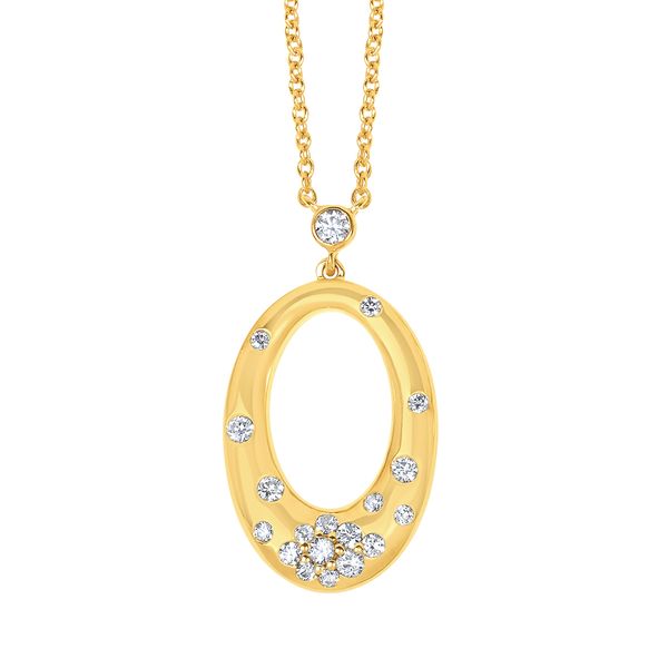 14k Yellow Gold Diamond Pendant