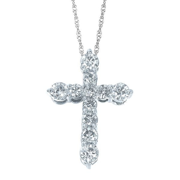 14k White Gold Diamond Pendant