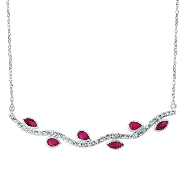 14k White Gold Gemstone Pendant