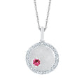14k White Gold Gemstone Pendant