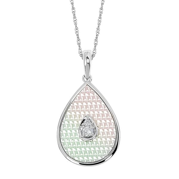 14k White Gold Diamond Pendant