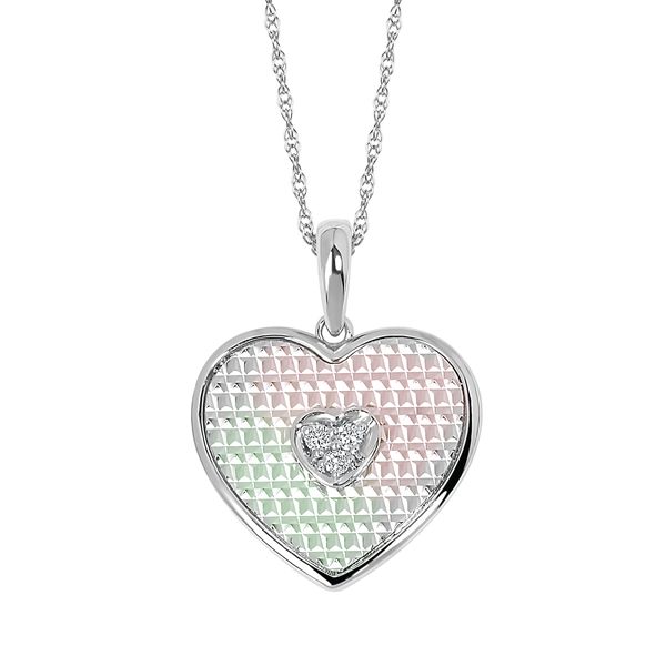 14k White Gold Diamond Pendant