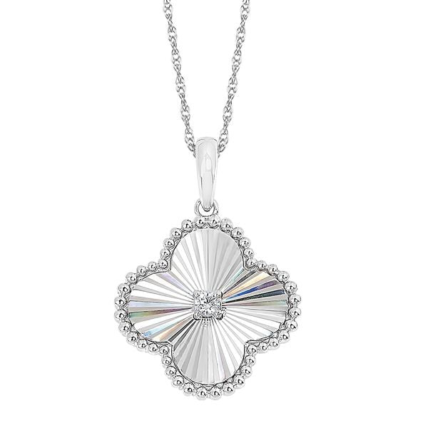 14k White Gold Diamond Pendant