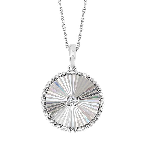 14k White Gold Diamond Pendant