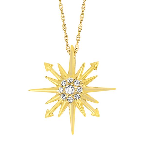 14k Yellow Gold Diamond Pendant