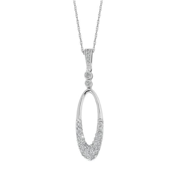 14k White Gold Diamond Pendant