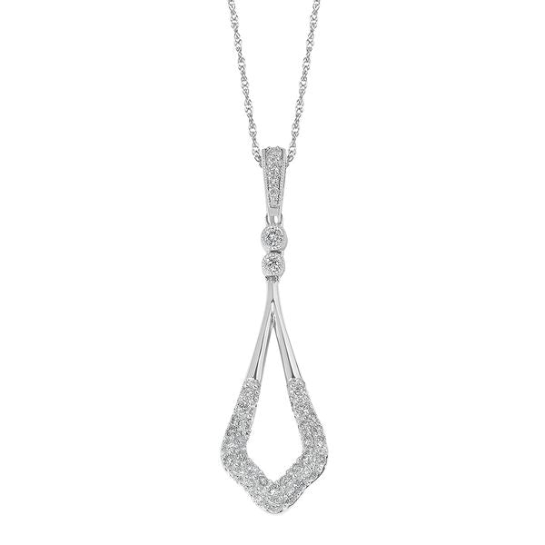 14k White Gold Diamond Pendant