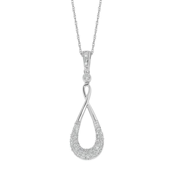 14k White Gold Diamond Pendant