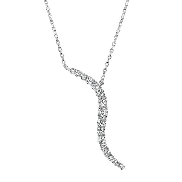 14k White Gold Diamond Pendant