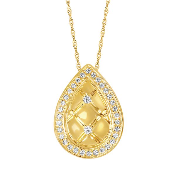14k Yellow Gold Diamond Pendant