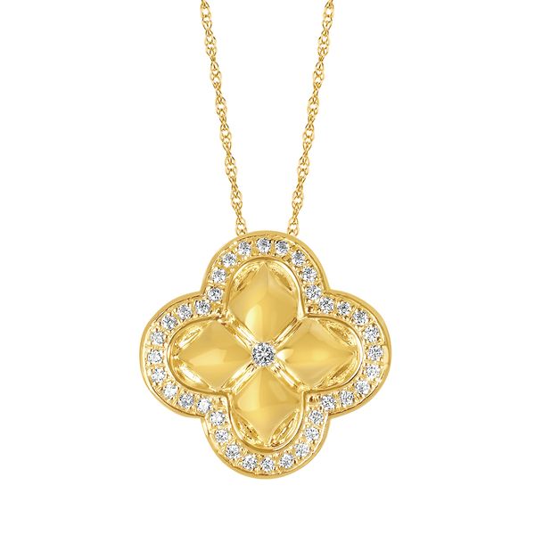 14k Yellow Gold Diamond Pendant