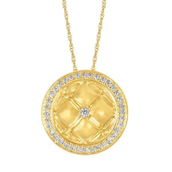 14k Yellow Gold Diamond Pendant