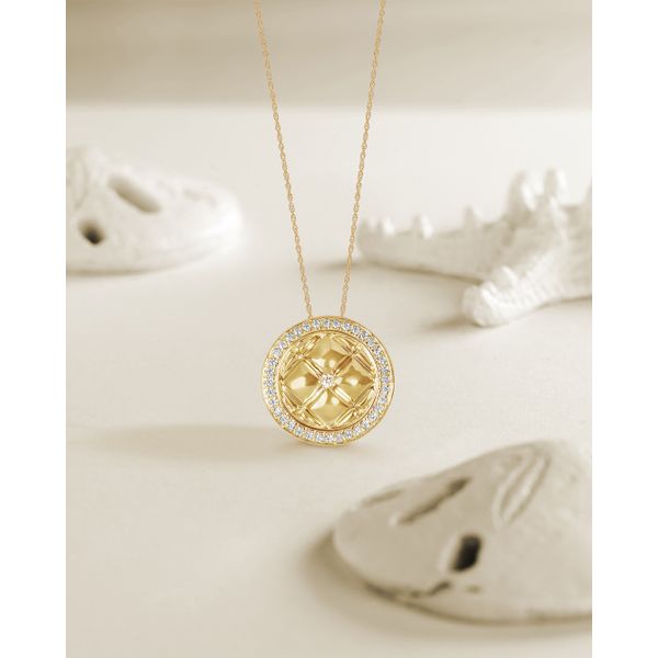 14k Yellow Gold Diamond Pendant - Image 2