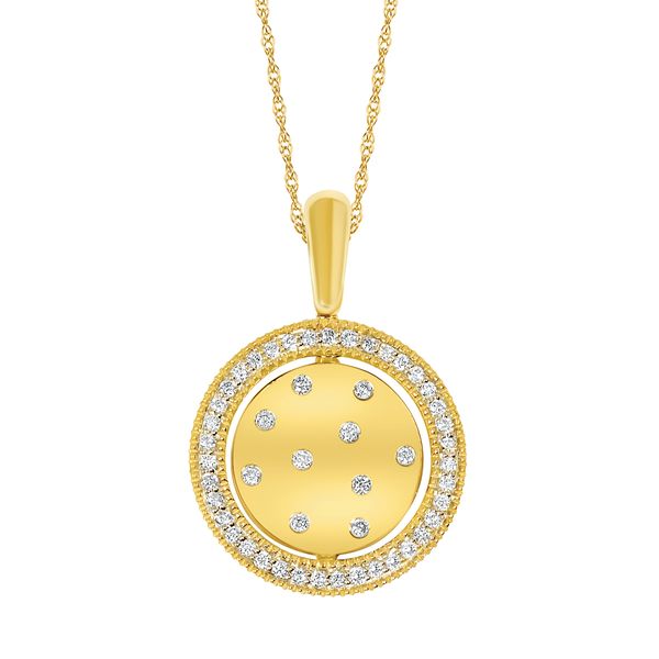 14k Yellow Gold Diamond Pendant