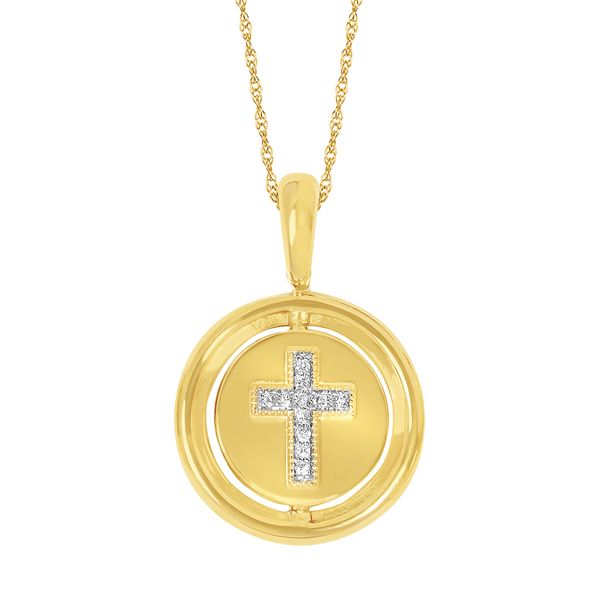 14k Yellow Gold Diamond Pendant - Image 2