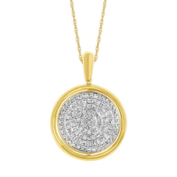 14k Yellow Gold Diamond Pendant