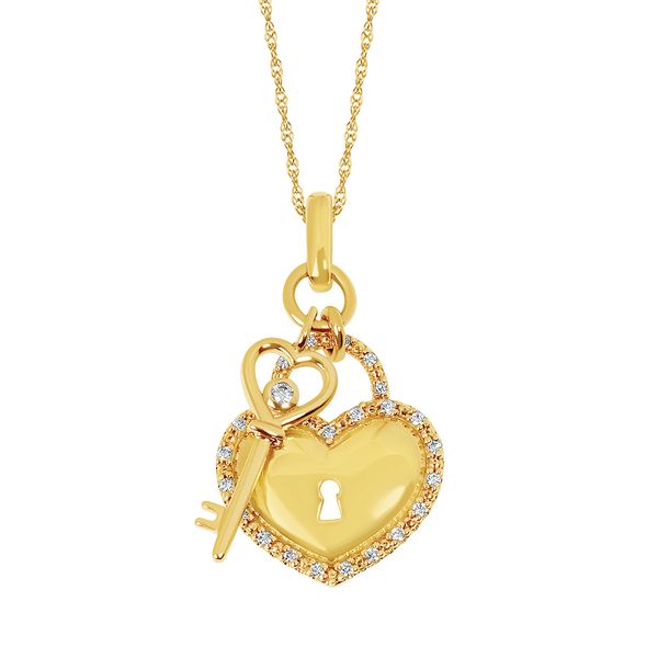 14k Yellow Gold Diamond Pendant