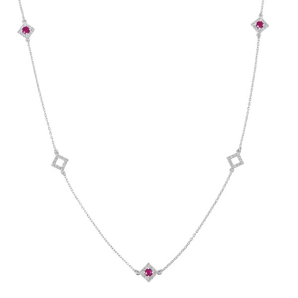 14k White Gold Diamond Pendant