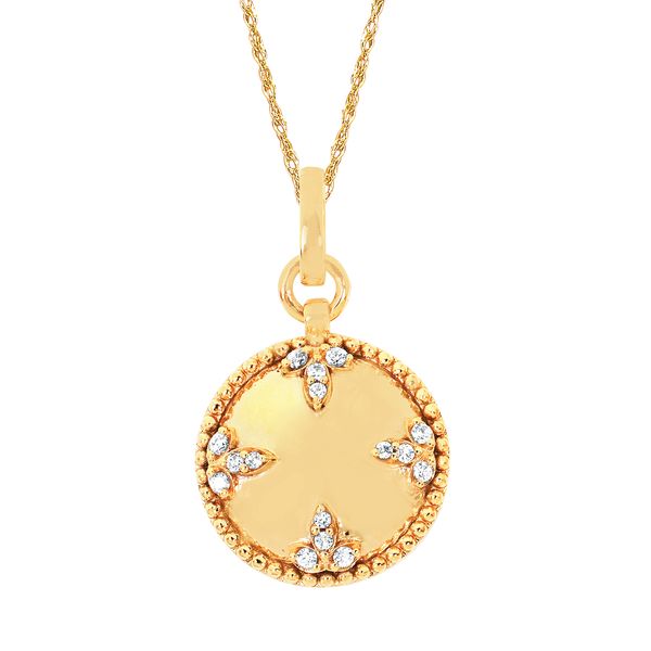 14k Yellow Gold Diamond Pendant