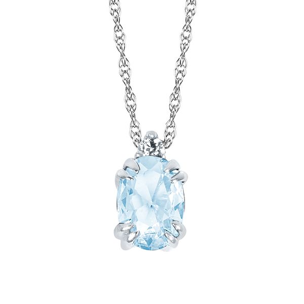 10k White Gold Gemstone Pendant