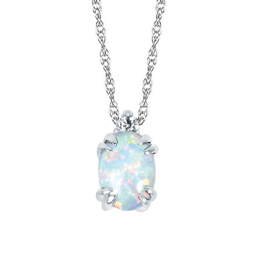10k White Gold Gemstone Pendant
