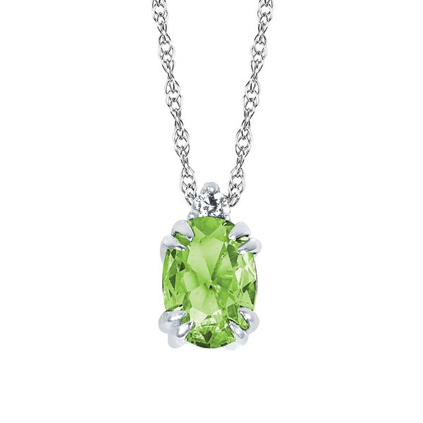 10k White Gold Gemstone Pendant