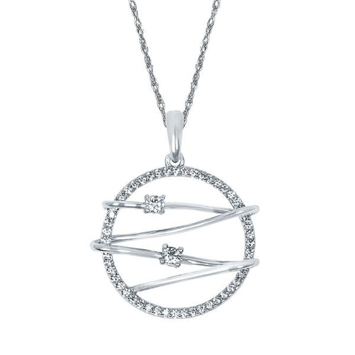 10k White Gold Diamond Pendant