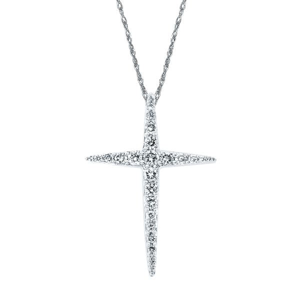 14k White Gold Diamond Pendant