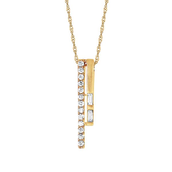 14k Yellow Gold Diamond Pendant