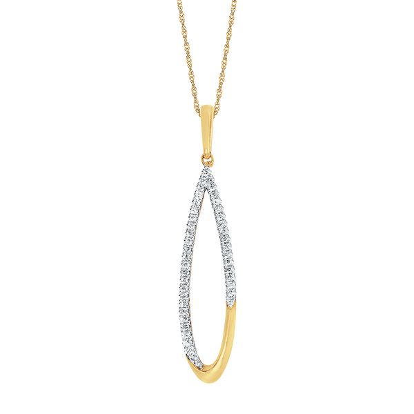14k Yellow Gold Diamond Pendant
