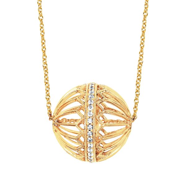 14k Yellow Gold Diamond Pendant