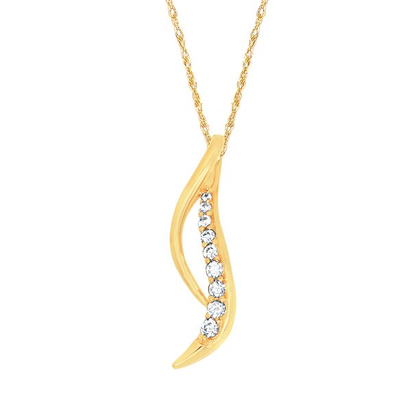 14k Yellow Gold Diamond Pendant