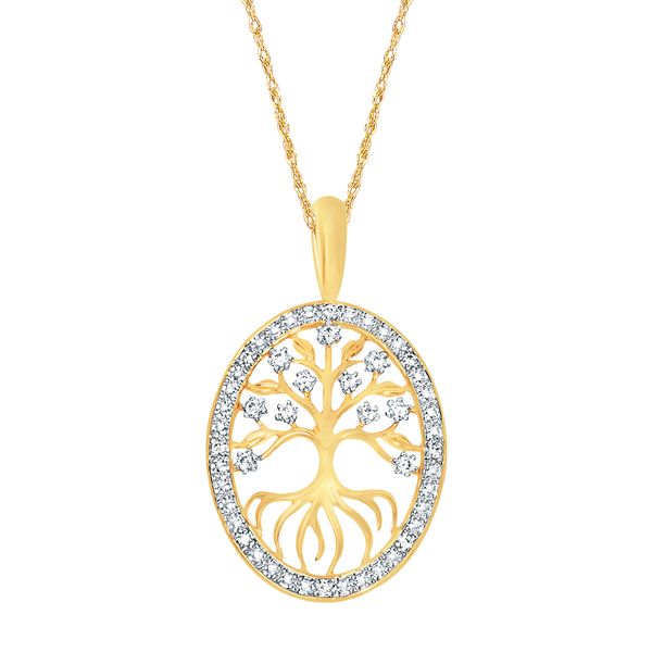 14k Yellow Gold Diamond Pendant