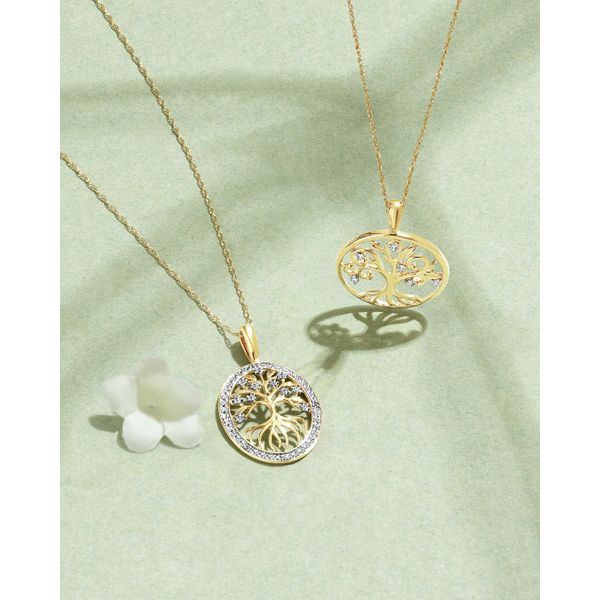 14k Yellow Gold Diamond Pendant - Image 2