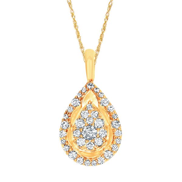 14k Yellow Gold Diamond Pendant
